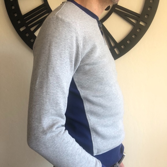 Raf By Raf Simons Geometric navy inserts Gray Sweatshirt Sz XS - Picture 3 of 7